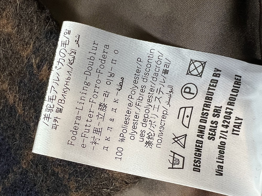 RUE BISQUIT RW1518 giaccone doppiopetto over check marrone/blu – 85 cm