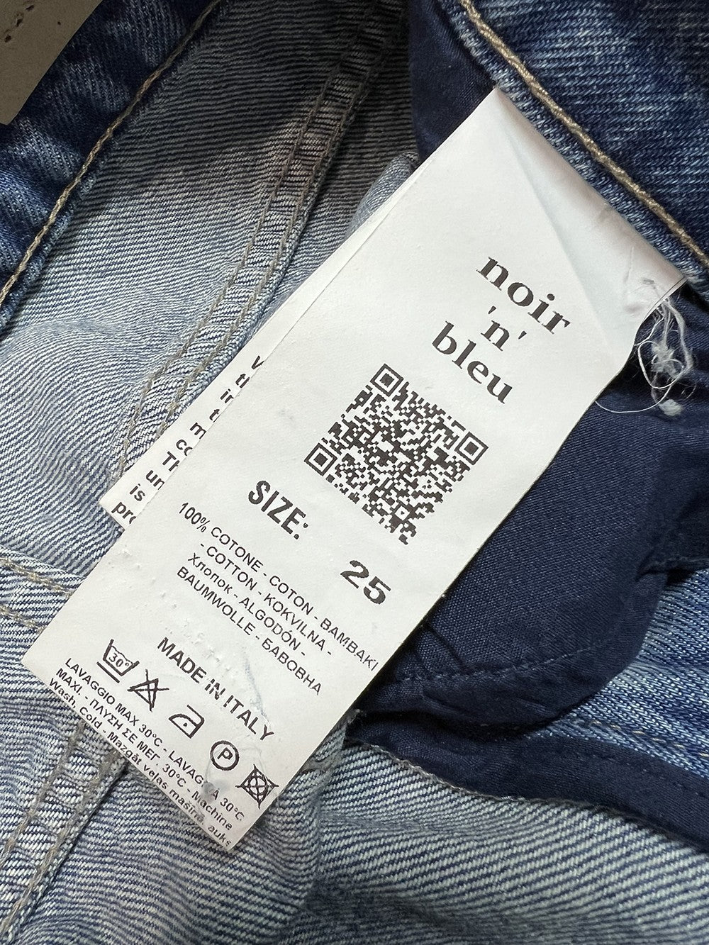 NOIR 'N' BLEU MIA L-312 jeans baggy donna vita alta tasconi – denim chiaro