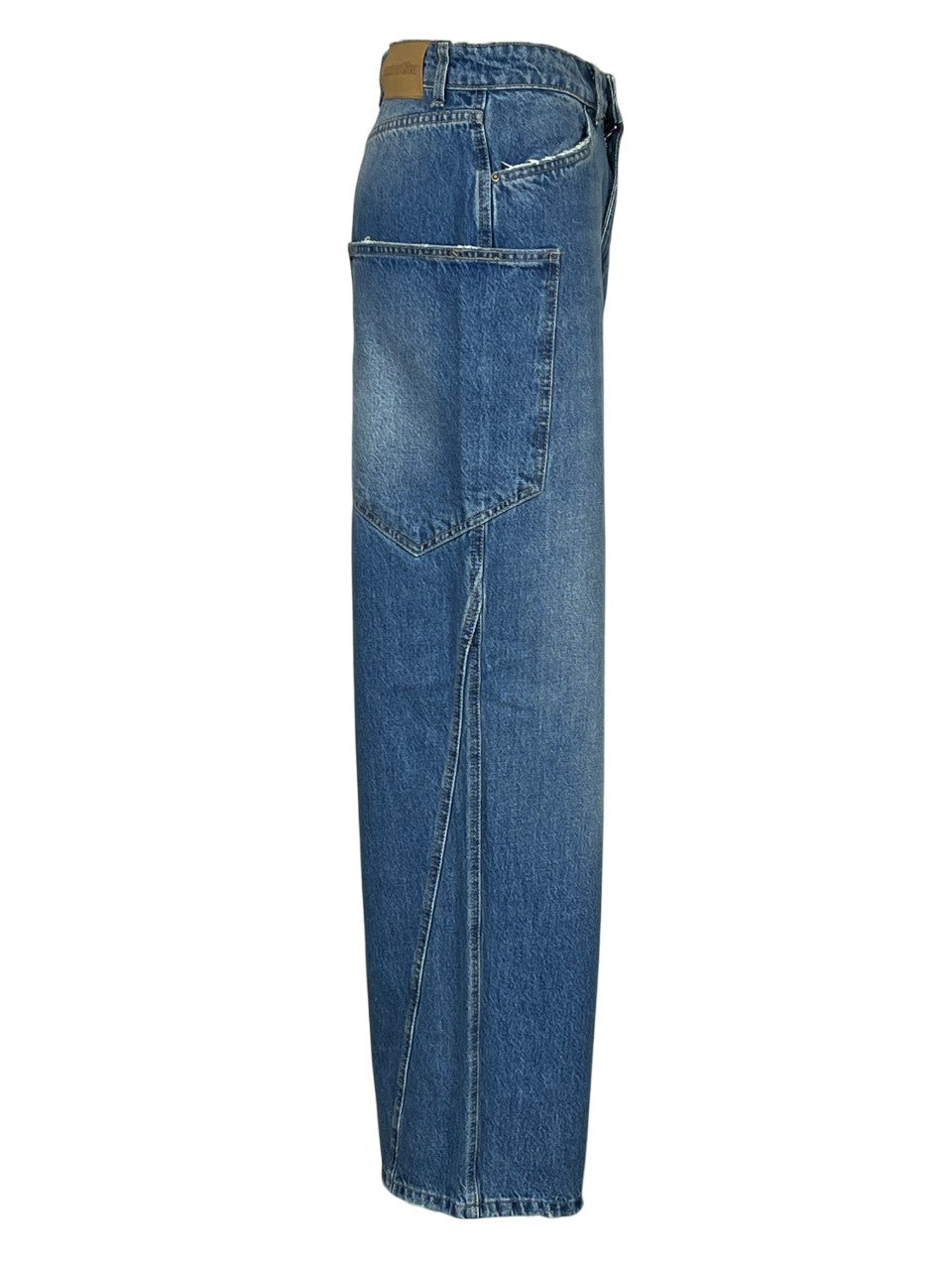 NOIR 'N' BLEU MIA L-312 jeans baggy donna vita alta tasconi – denim chiaro