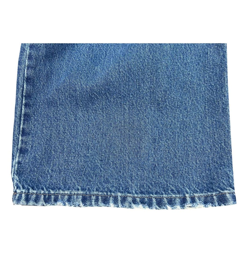 NOIR 'N' BLEU MIA L-312 jeans baggy donna vita alta tasconi – denim chiaro