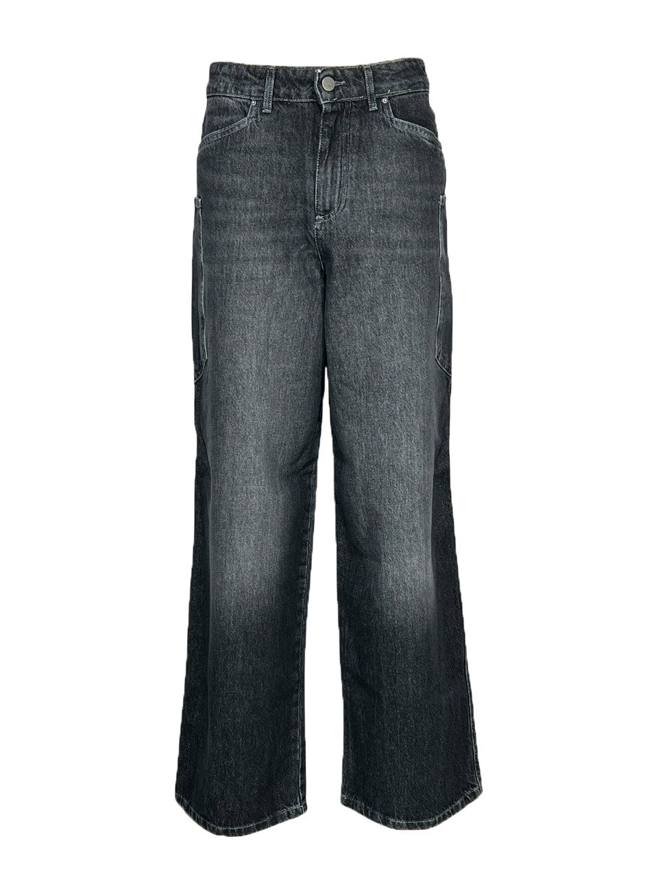 NOIR 'N' BLEU MIA L-2 jeans baggy nero tasconi vita alta – Made in Italy