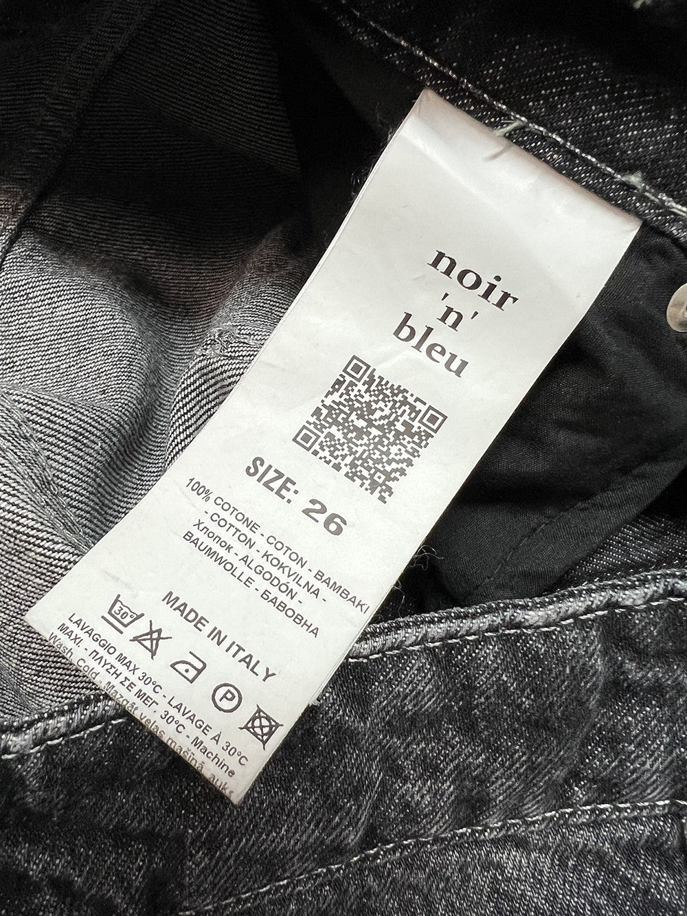 NOIR 'N' BLEU MIA L-2 jeans baggy nero tasconi vita alta – Made in Italy