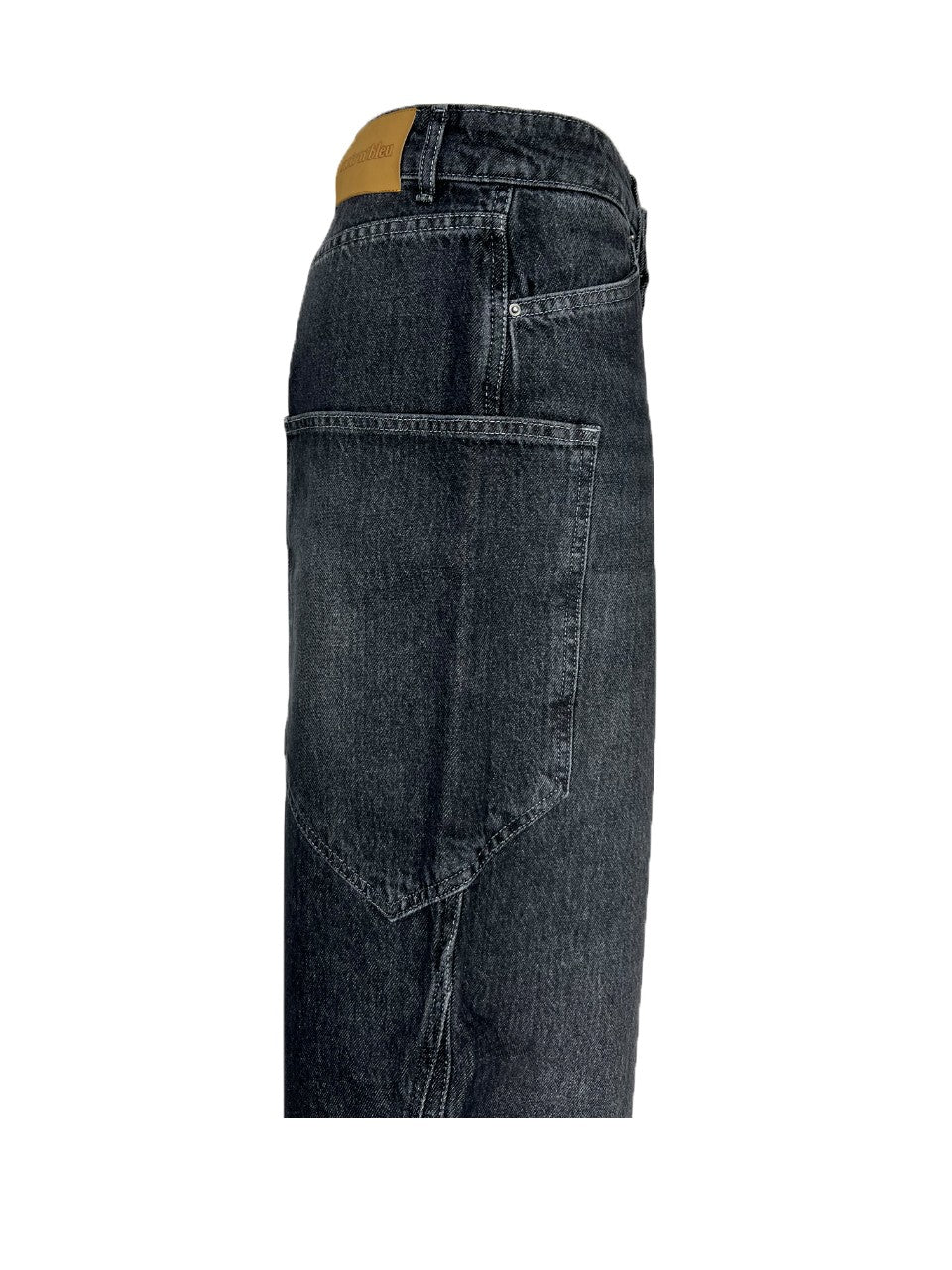 NOIR 'N' BLEU MIA L-2 jeans baggy nero tasconi vita alta – Made in Italy