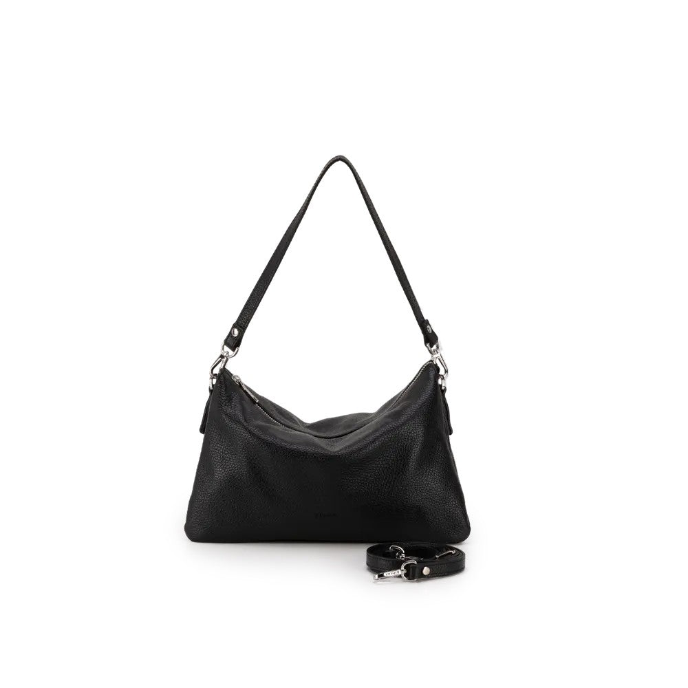 RIPANI Easy Handy M nero – borsa spalla pelle, triplo scomparto, zip