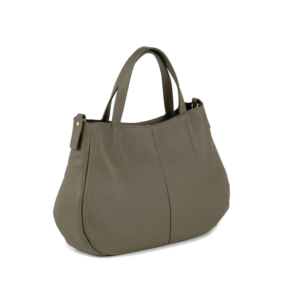 RIPANI I752OB MARIT L – Borsa a mano verde cactus in pelle effetto bufalo (Made in Italy)