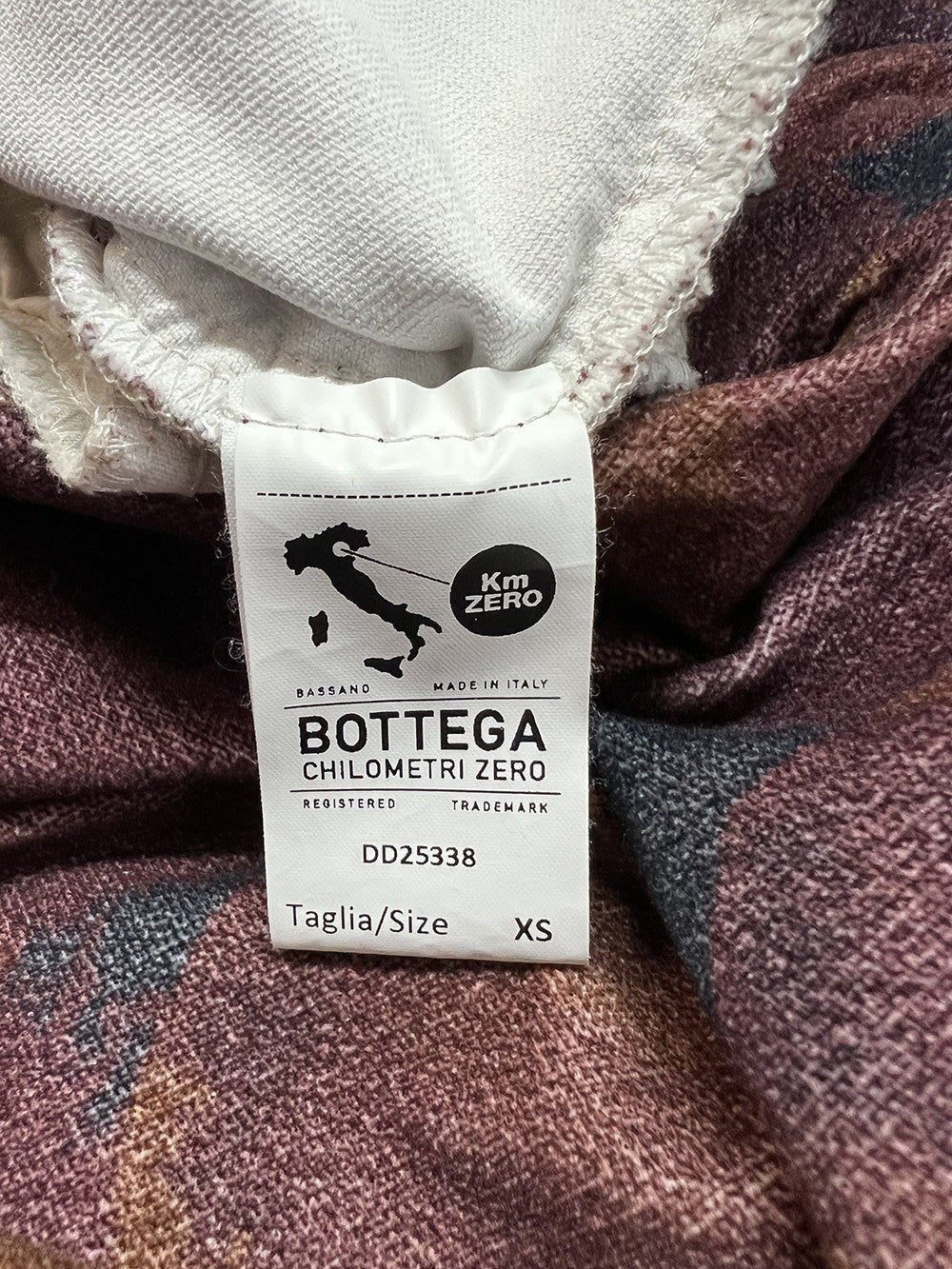 4.10 by BottegaChilometriZero DD25338 – Gonna lunga svasata in velluto stampato burgundy/senape/nero (Made in Italy)