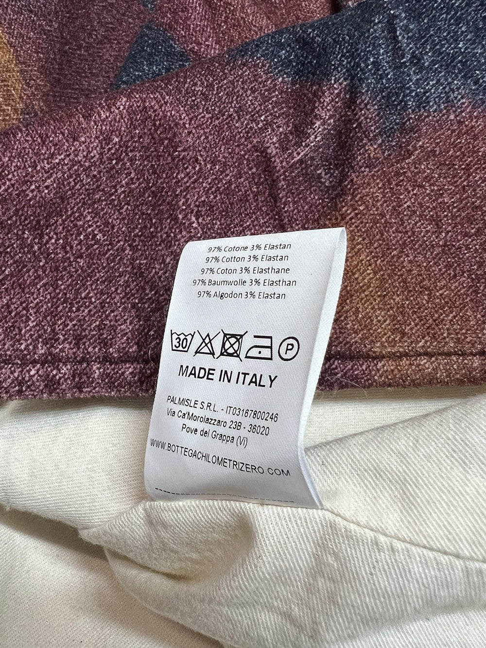 4.10 by BottegaChilometriZero DD25338 – Gonna lunga svasata in velluto stampato burgundy/senape/nero (Made in Italy)