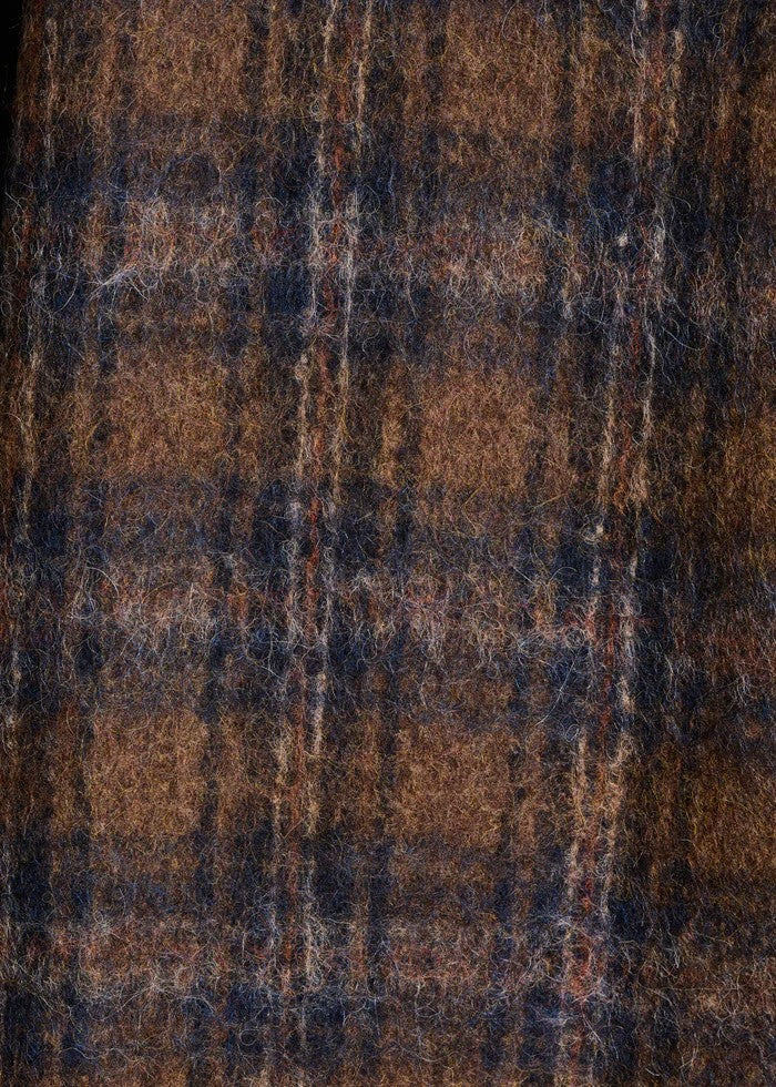 LA FEE MARABOUTEE ENGIE-A giaccone doppiopetto ampio a quadri marrone/blu