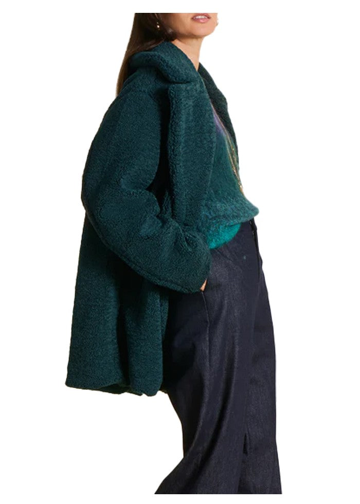 LA FEE MARABOUTEE ENGIE-T giaccone teddy verde scuro doppiopetto