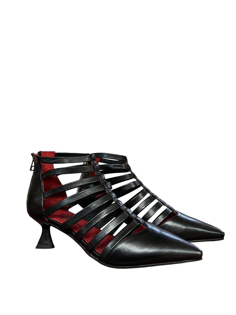 LA VITRINA scarpa donna VENEZIA PELLE nera zip dietro tacco 5 cm pelle