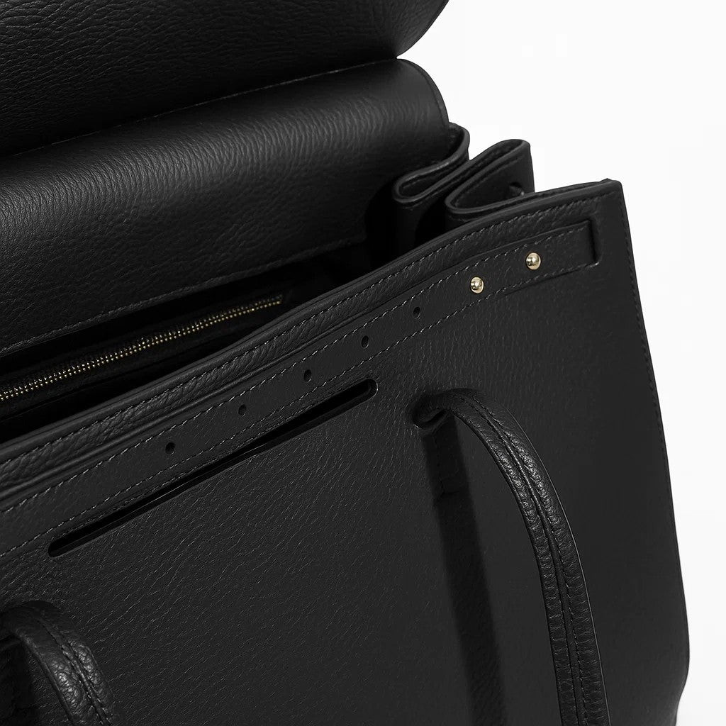 Liviana Conti borsa donna grande a mano pelle vitello grana cervo nera WA52075