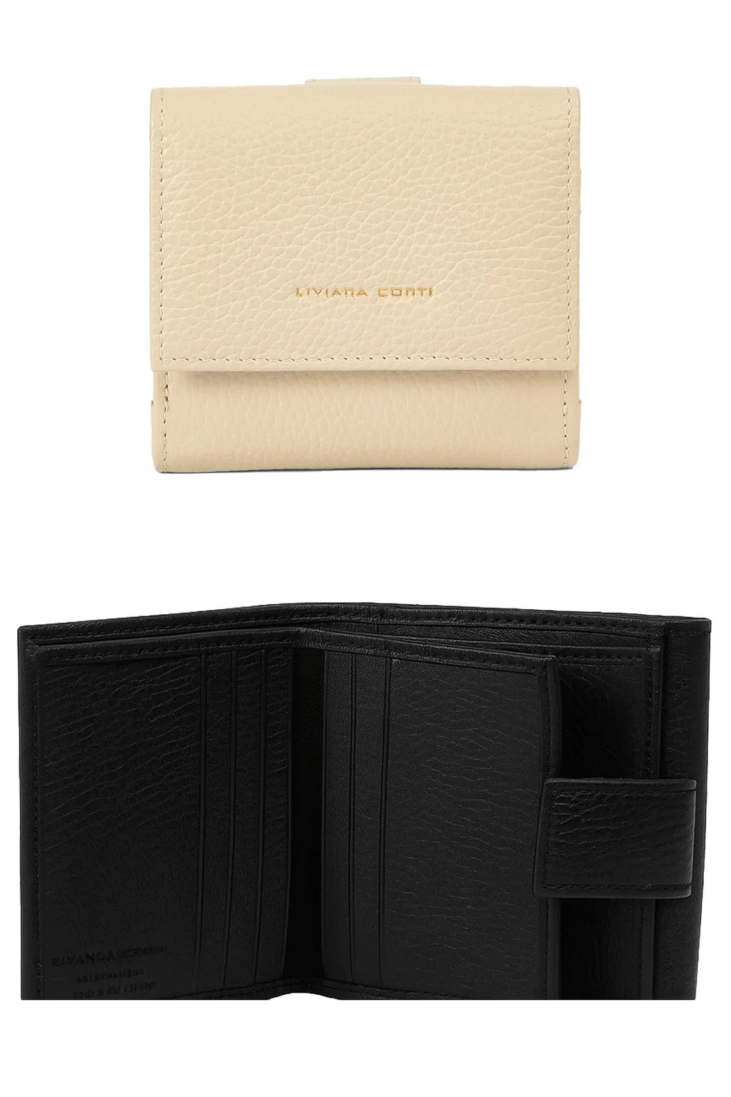 Liviana Conti Portafogli in Pelle Vitello Grana Cervo con Patta e Bottone A5WB53 BRODIE