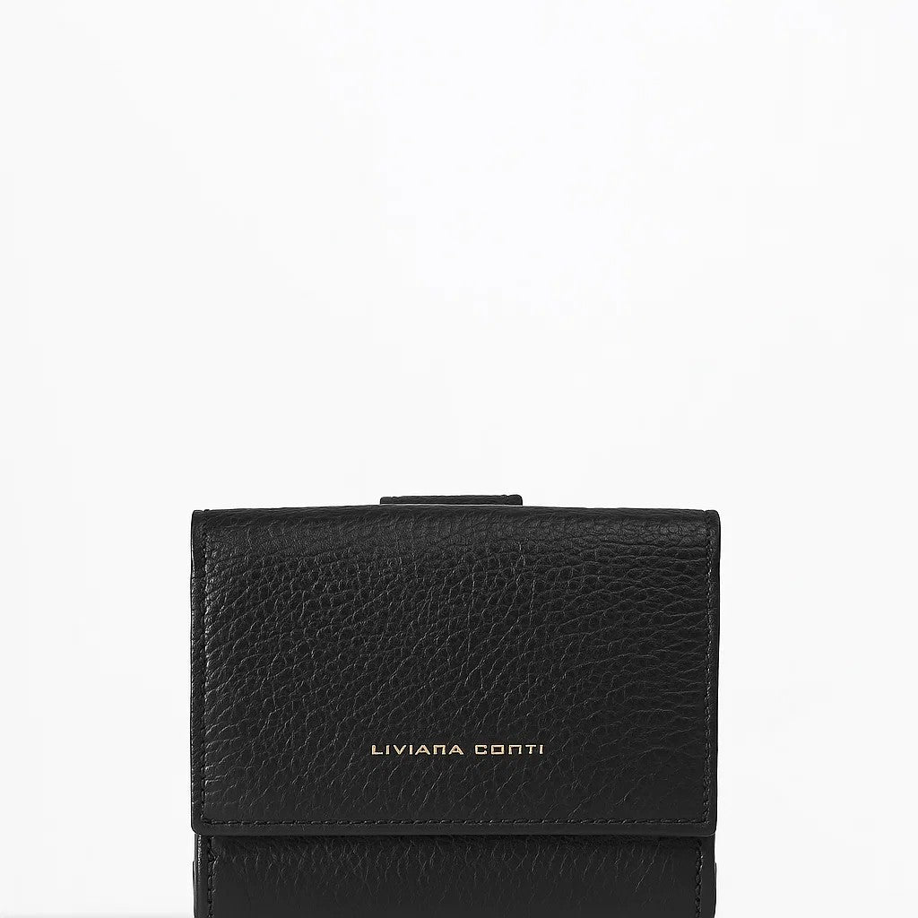 Liviana Conti Portafogli in Pelle Vitello Grana Cervo con Patta e Bottone A5WB53 BRODIE