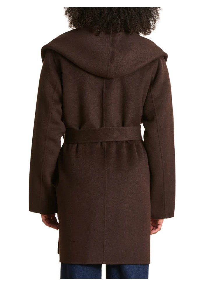 La Fée Maraboutée Giaccone Donna a Vestaglia in Lana marrone Double Face ERODI-D