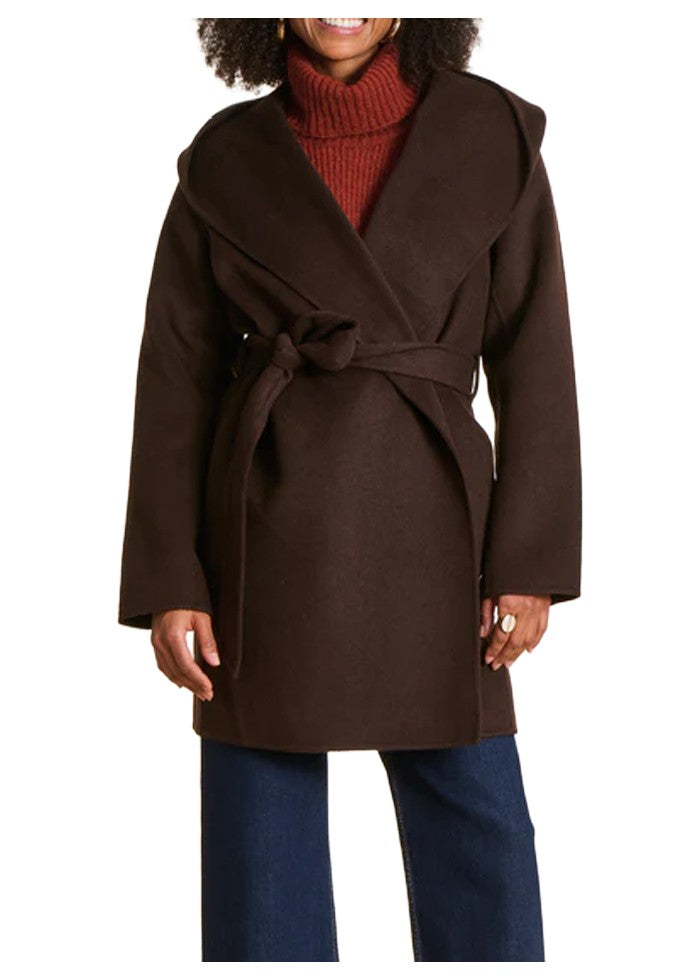 La Fée Maraboutée Giaccone Donna a Vestaglia in Lana marrone Double Face ERODI-D