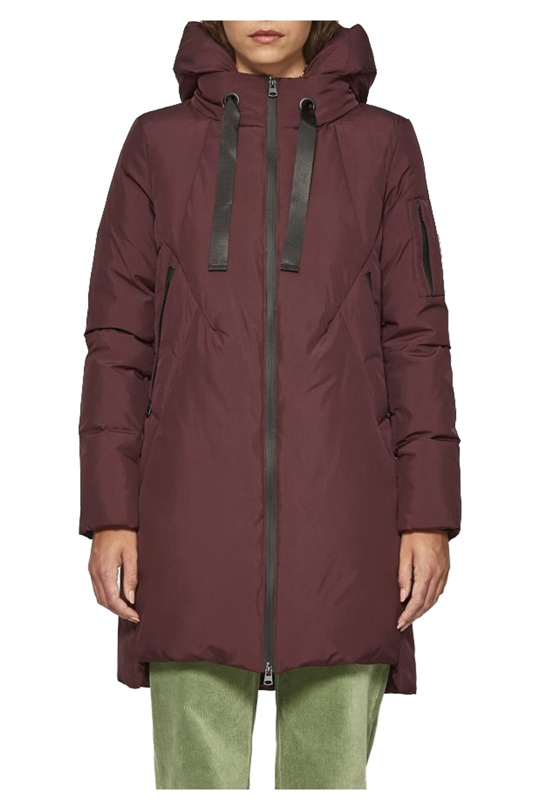 MD’M Giaccone Donna Imbottito Bordeaux con Cappuccio Staccabile e Taschino sulla Manica – 3.96.084.03