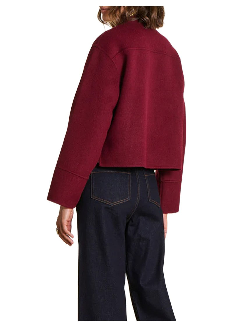 La Fée Maraboutée giacca corta double bordeaux sciarpa removibile ETRETA-D