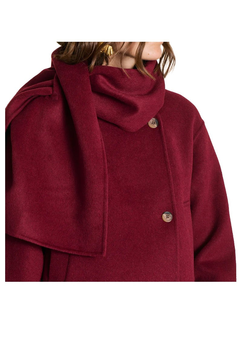 La Fée Maraboutée giacca corta double bordeaux sciarpa removibile ETRETA-D