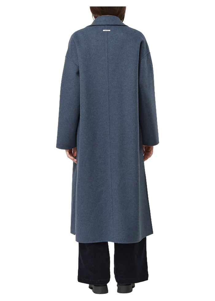 Humility Maxi Cappotto Donna Avio Melange in Lana Riciclata con Spacchi Laterali – UTELLIO – Articolo Ecosostenibile RCS