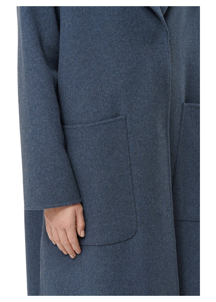 Humility Maxi Cappotto Donna Avio Melange in Lana Riciclata con Spacchi Laterali – UTELLIO – Articolo Ecosostenibile RCS