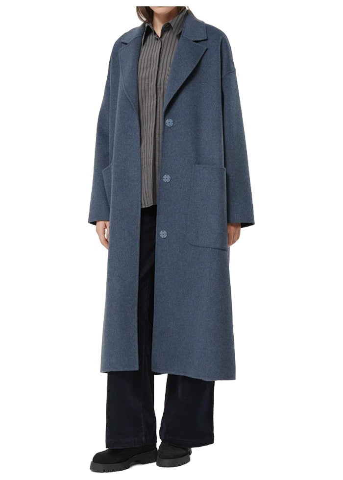 Humility Maxi Cappotto Donna Avio Melange in Lana Riciclata con Spacchi Laterali – UTELLIO – Articolo Ecosostenibile RCS