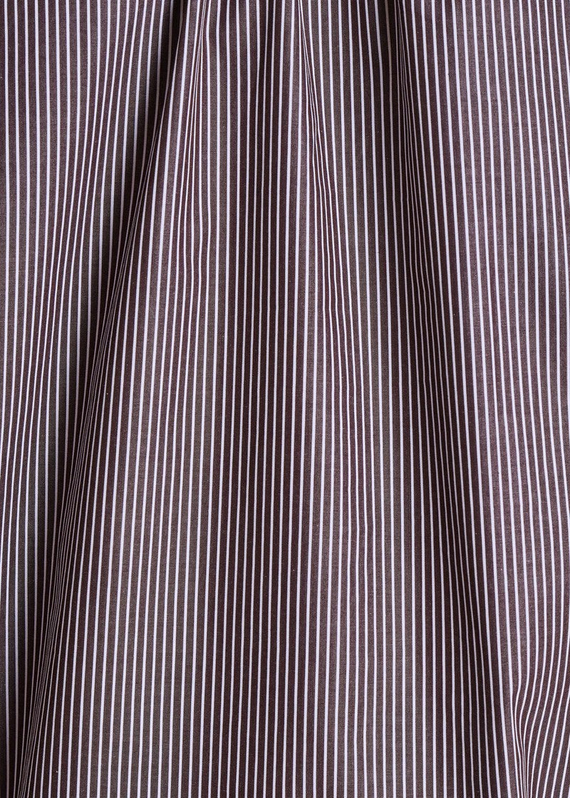 La Fée Maraboutée Blusa Donna in Cotone a Righe Marrone/Bianco con Scollo Tunisino – EVORA-T – Made in Italy