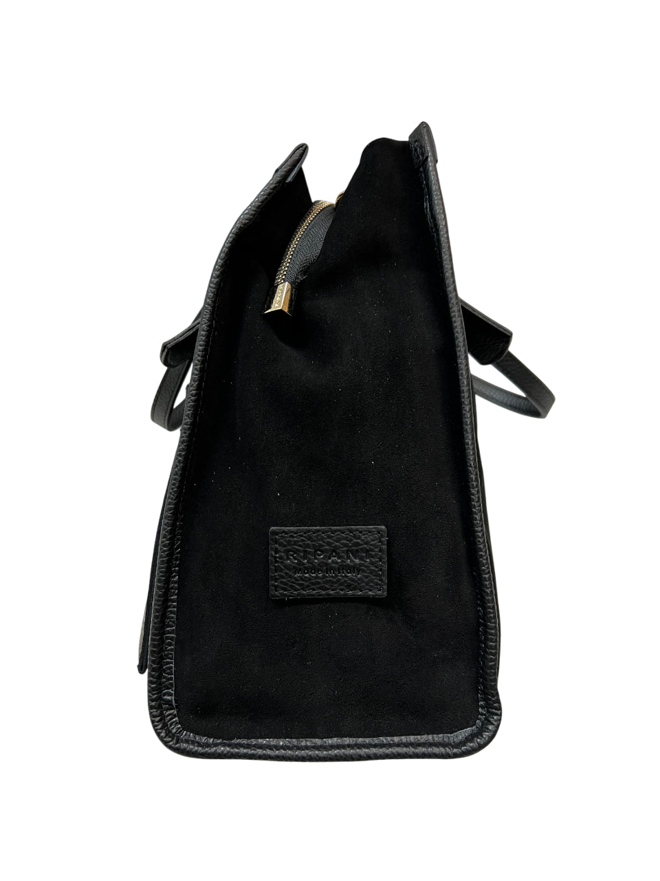 RIPANI Alda Tote Bag L I621ON – Borsa in pelle effetto cervo nera (Made in Italy)