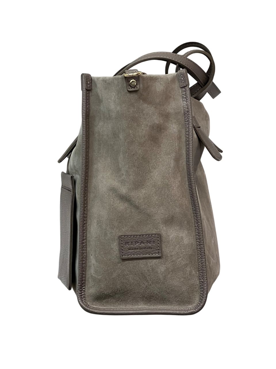RIPANI Alda Tote Bag L I621ON – Borsa in pelle effetto cervo tortora (Made in Italy)