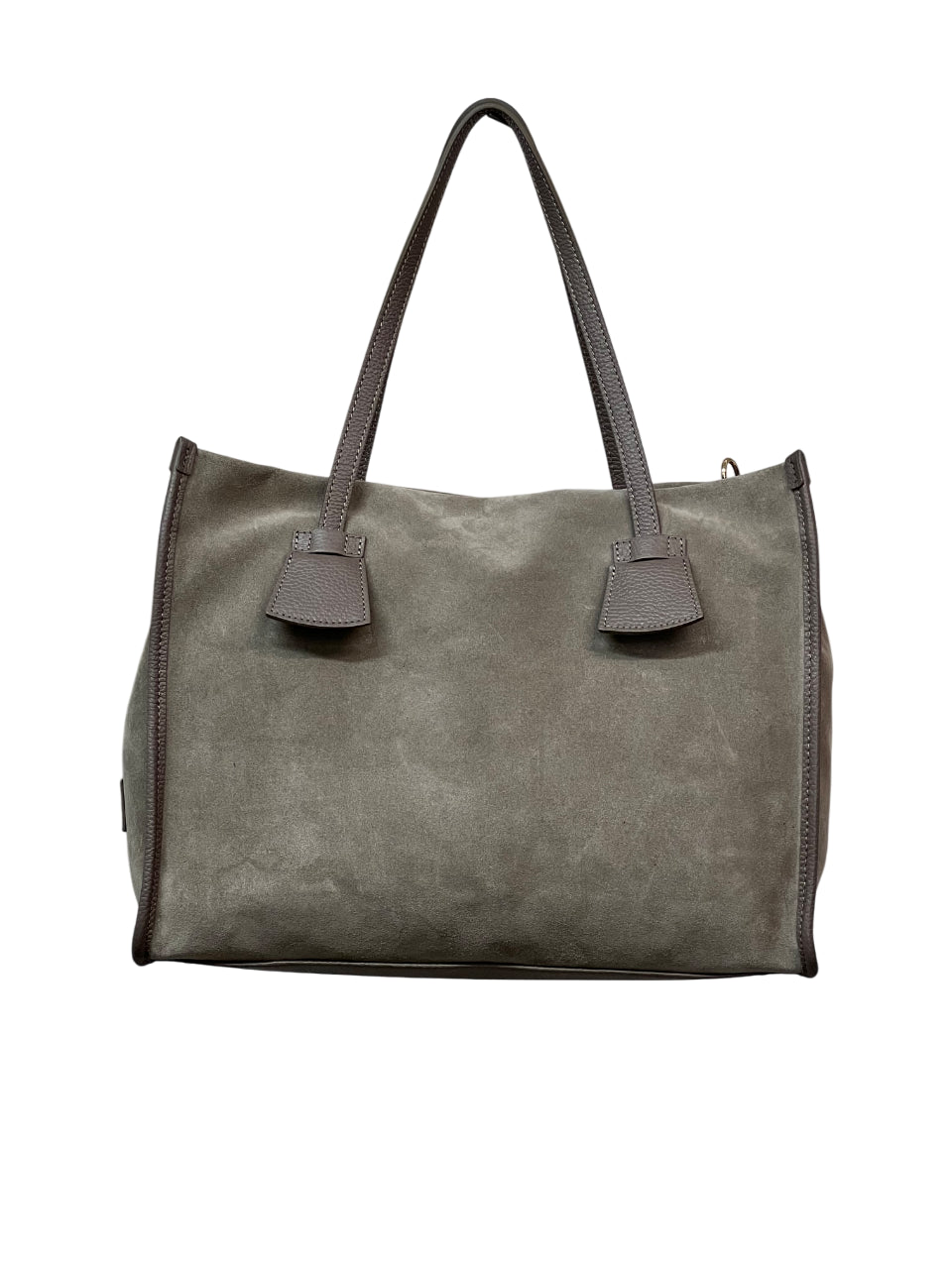 RIPANI Alda Tote Bag L I621ON – Borsa in pelle effetto cervo tortora (Made in Italy)
