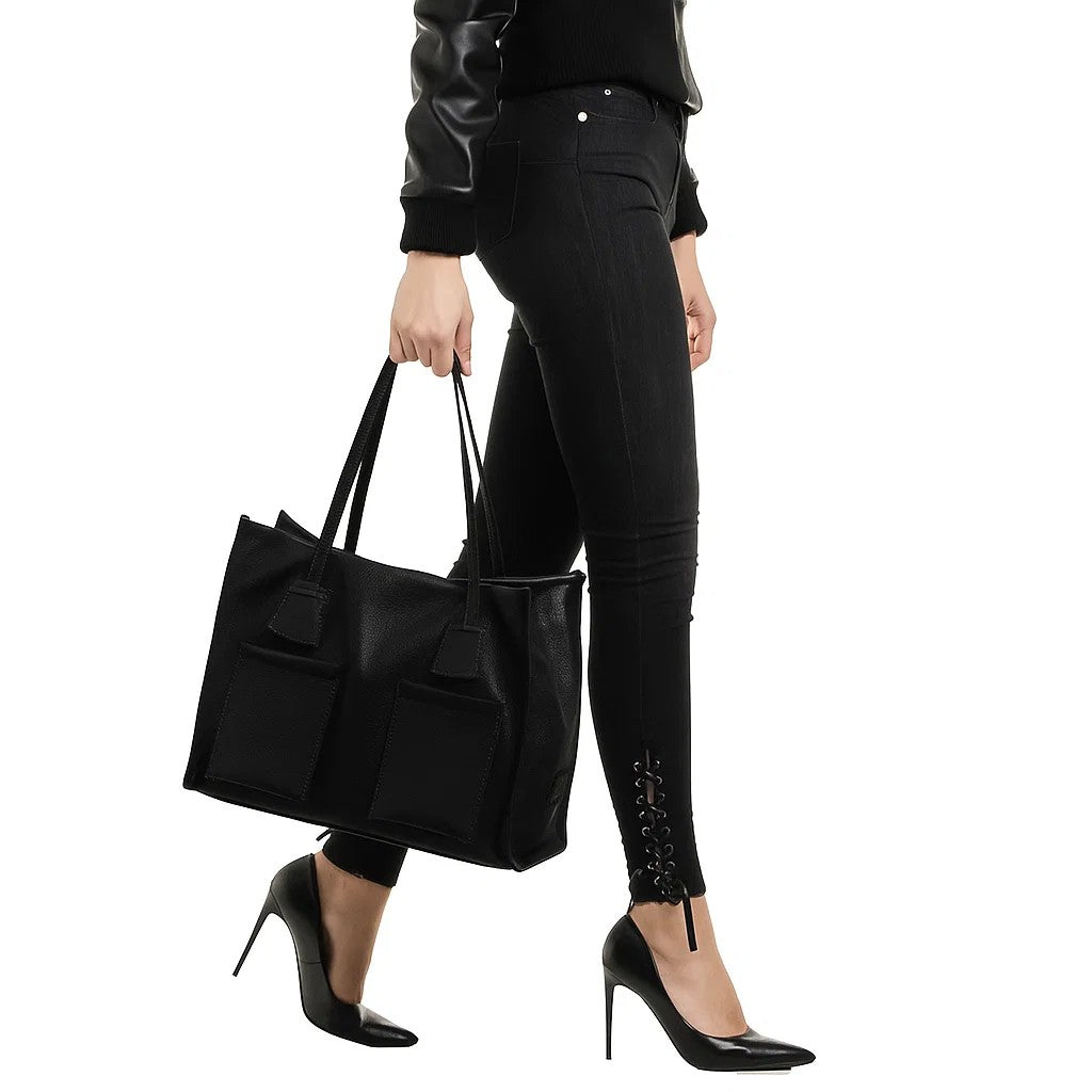 RIPANI Borsa Donna Alda Tote Bag L I621OJ in Pelle Effetto Cervo con Tracolla Regolabile (Made in Italy)