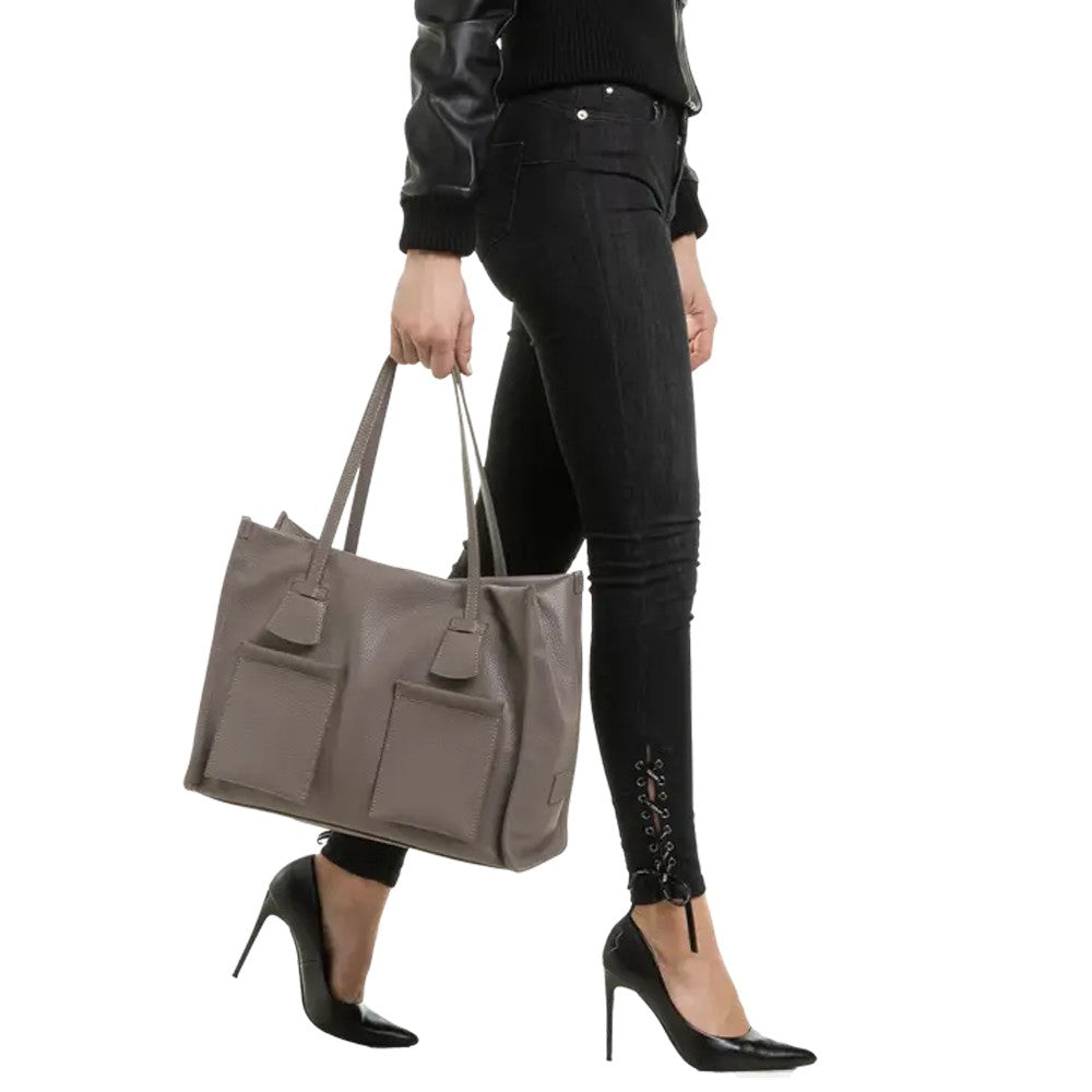 RIPANI Borsa Donna Alda Tote Bag L I621OJ in Pelle Effetto Cervo con Tracolla Regolabile (Made in Italy)