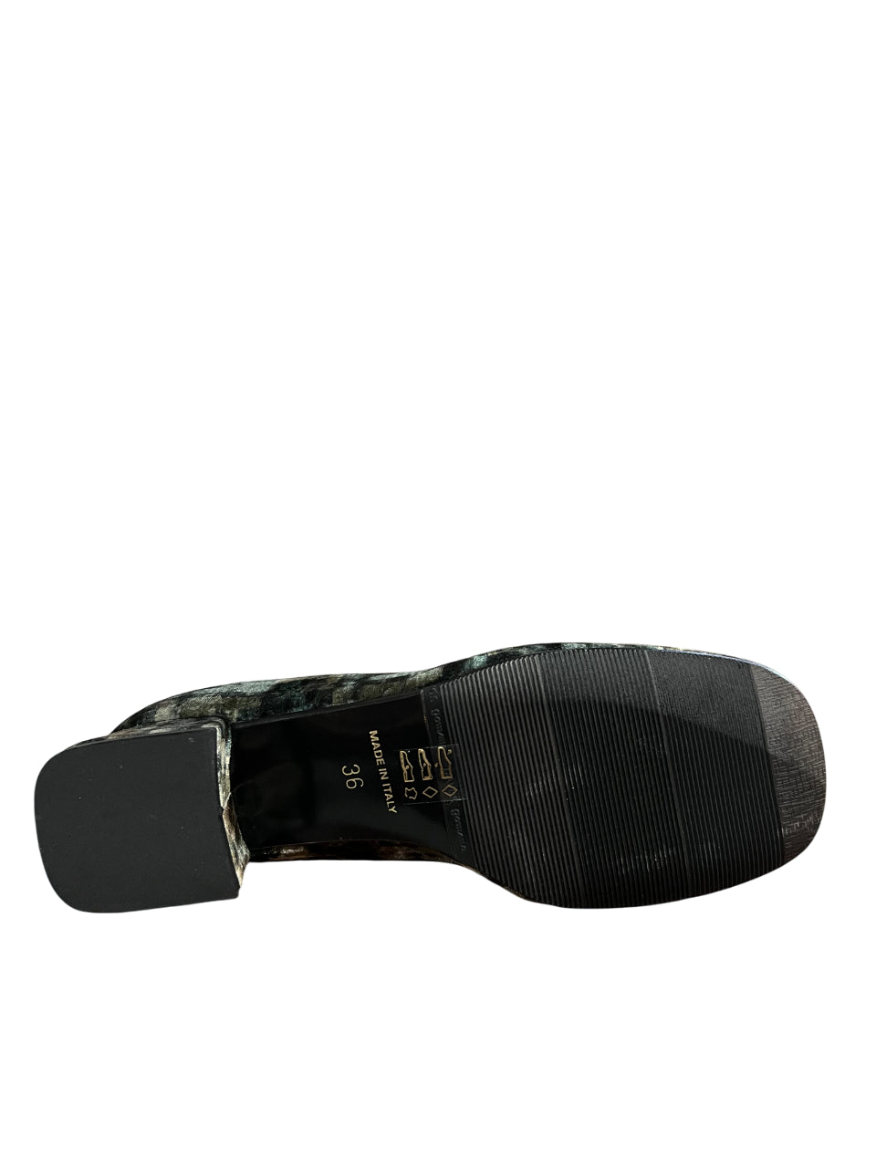 LUCREZIA D’ALTAVILLA Scarpa Donna in Velluto Stampato Punta Quadra NETTUNO con Soletta Memory – Made in Italy