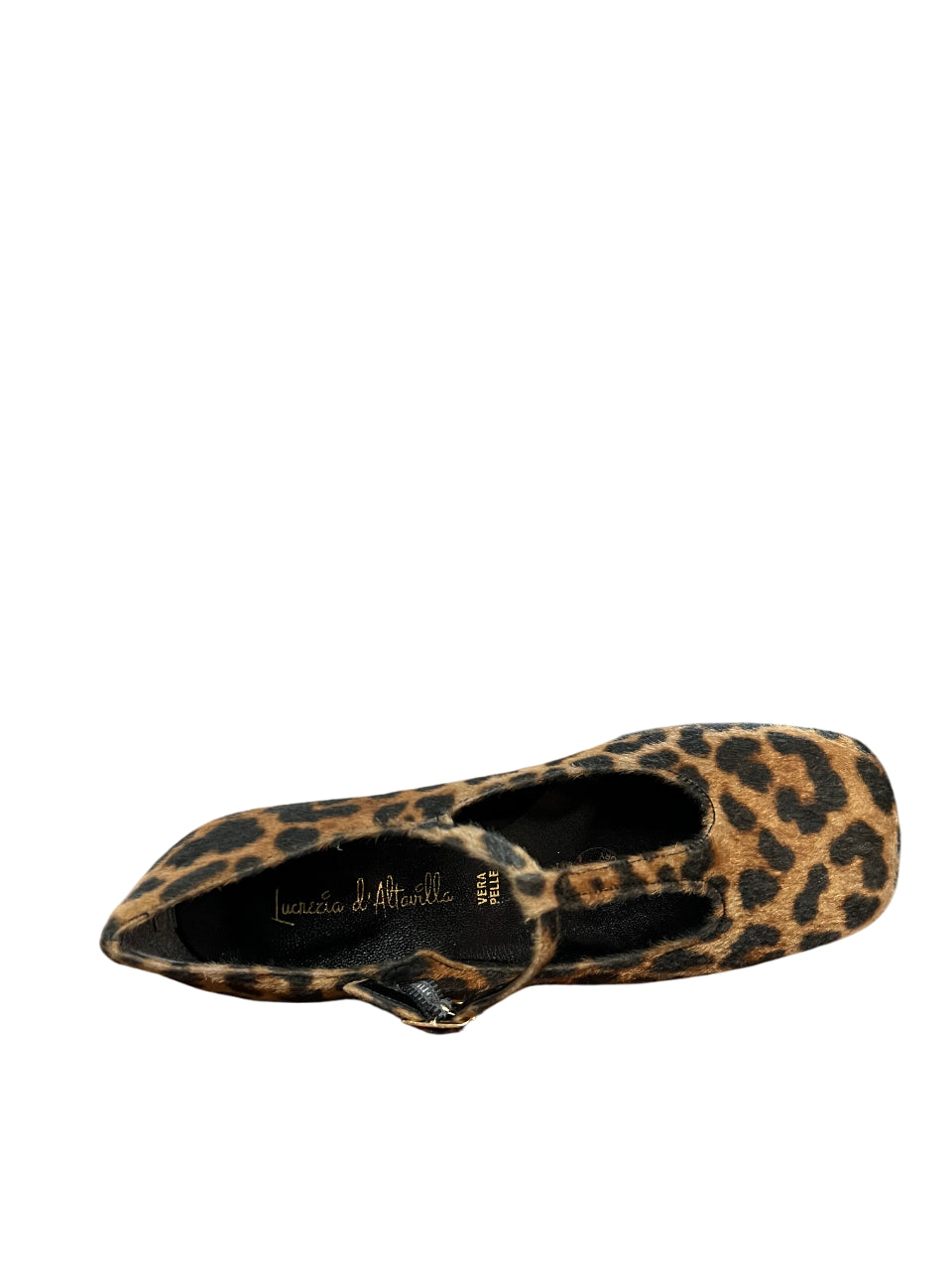 LUCREZIA D’ALTAVILLA scarpa donna JOE animalier T-strap punta quadra – Made in Italy