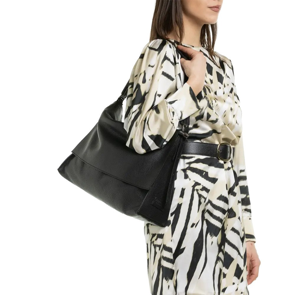 RIPANI Natalie Borsa a Spalla Grande I781OJ in Pelle Effetto Cervo con Patta e Zip (41x28x12)