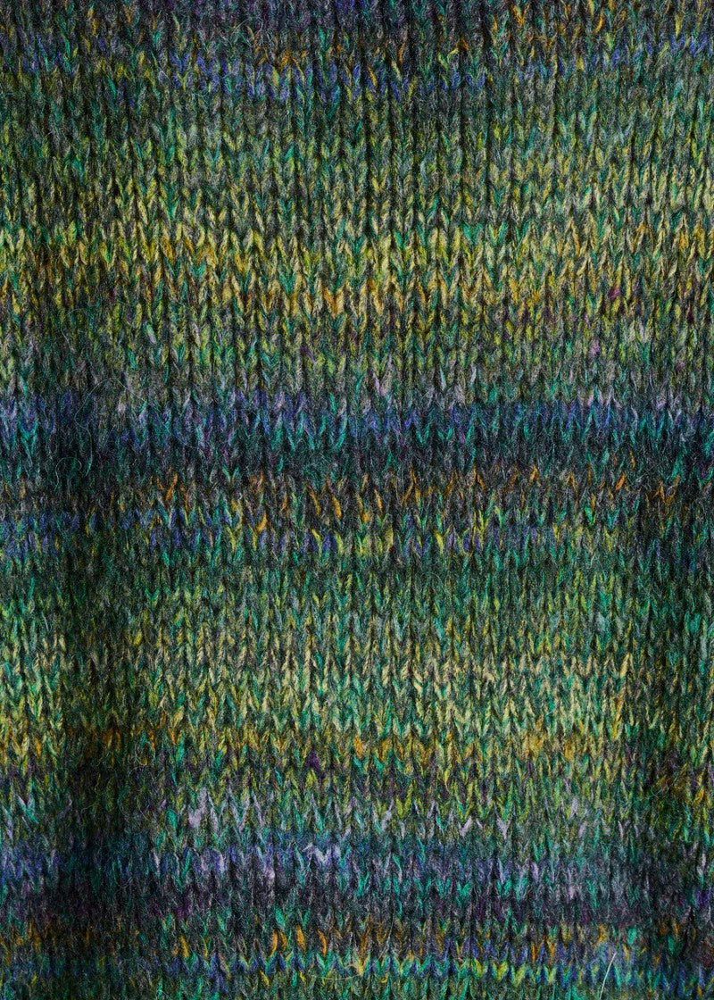 La Fee Maraboutee EBI maglia donna oversize multicolor verde girocollo alpaca Made in Italy