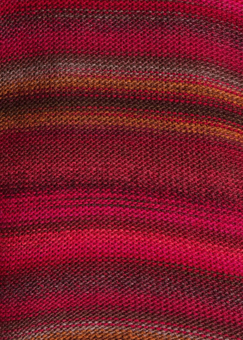 La Fee Maraboutee TRESIA maglia donna oversize lana vergine righe rosso Made in Italy 55 cm