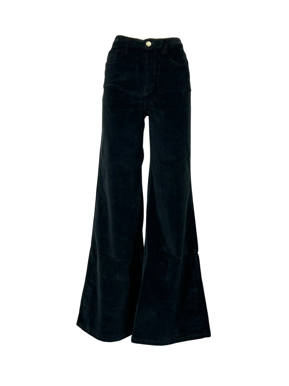 J-CUBE BIL 301 jeans donna velluto 2000 righe nero maxi flare 97 cotone Made in Italy a palazzo NARCISO TWEED MADE IN ITALY