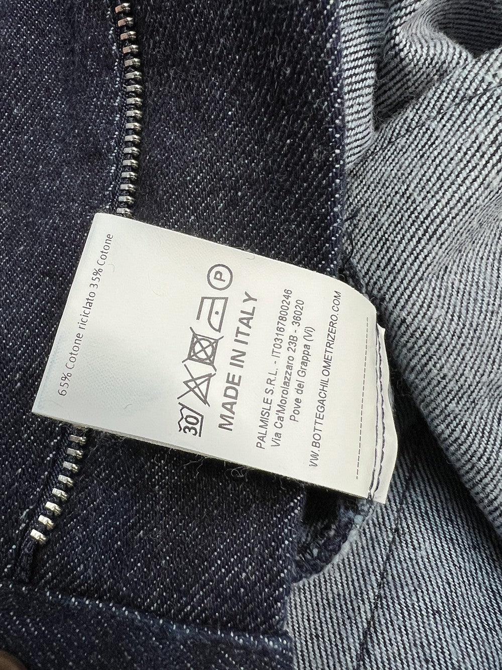 4.10 by BottegaChilometriZero Pantalone Donna Jeans Scuro Vita Alta Palazzo DD25353 “PIANETA” – Cotone Riciclato