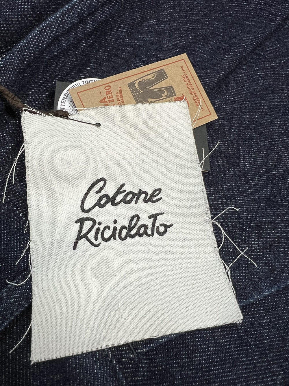 4.10 by BottegaChilometriZero Pantalone Donna Jeans Scuro Vita Alta Palazzo DD25353 “PIANETA” – Cotone Riciclato