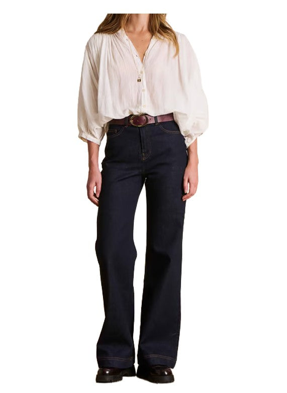 LA FEE MARABOUTEE Jeans Donna Denim Scuro a Gamba Dritta EVAN-T – Cotone Biologico GOTS (108 cm)