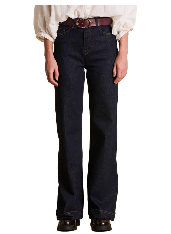 LA FEE MARABOUTEE Jeans Donna Denim Scuro a Gamba Dritta EVAN-T – Cotone Biologico GOTS (108 cm)