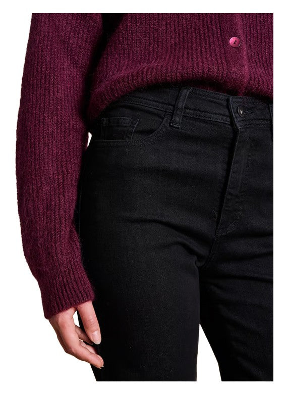 LA FEE MARABOUTEE Jeans Donna Denim Nero a Gamba Dritta EVAN-E – Cotone Biologico GOTS (108 cm)