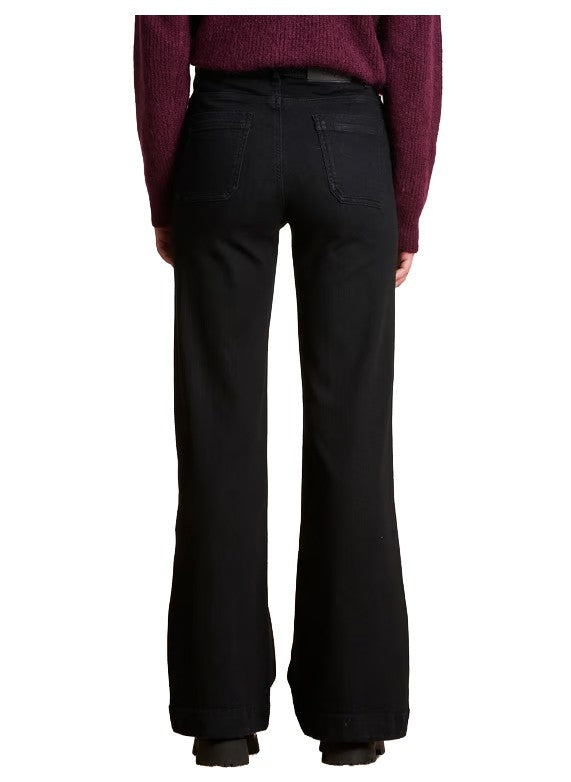 LA FEE MARABOUTEE Jeans Donna Denim Nero a Gamba Dritta EVAN-E – Cotone Biologico GOTS (108 cm)