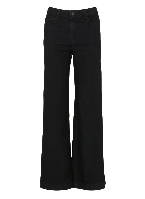 LA FEE MARABOUTEE Jeans Donna Denim Nero a Gamba Dritta EVAN-E – Cotone Biologico GOTS (108 cm)