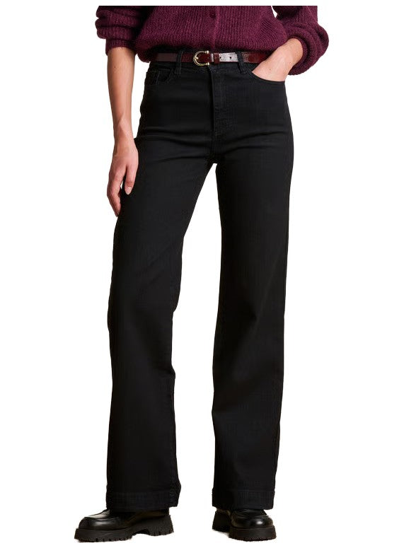 LA FEE MARABOUTEE Jeans Donna Denim Nero a Gamba Dritta EVAN-E – Cotone Biologico GOTS (108 cm)