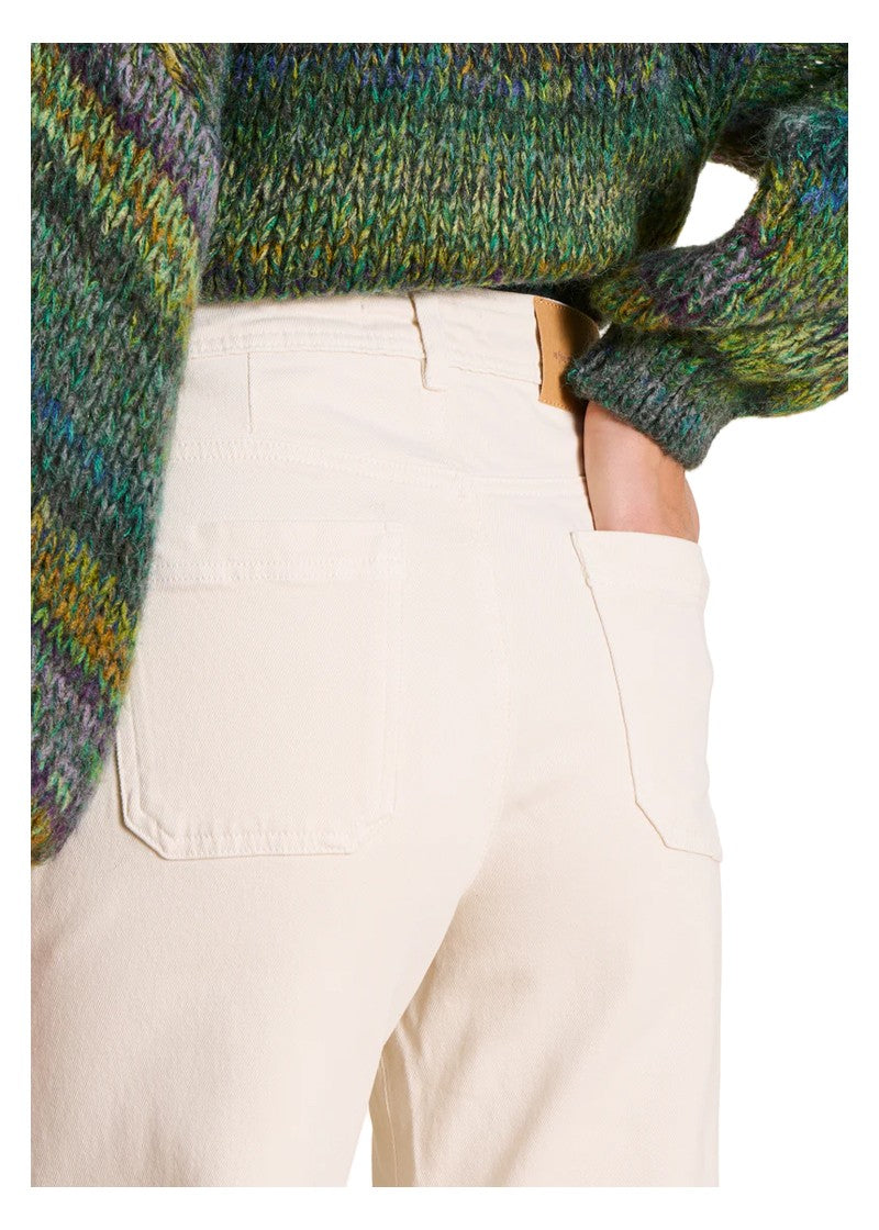 LA FEE MARABOUTEE Jeans Donna Denim Ecru a Gamba Dritta EVAN-C – Cotone Biologico GOTS