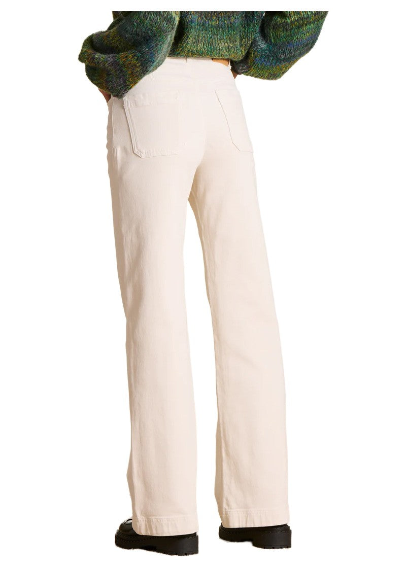 LA FEE MARABOUTEE Jeans Donna Denim Ecru a Gamba Dritta EVAN-C – Cotone Biologico GOTS