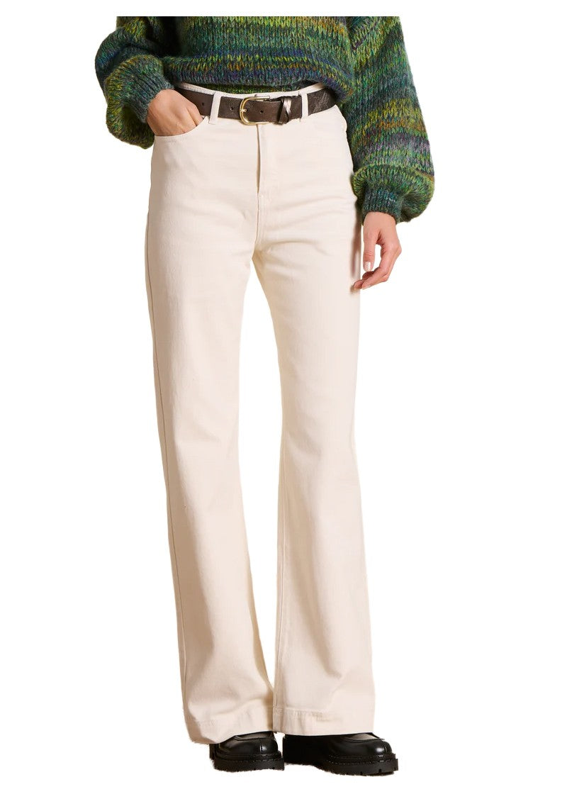 LA FEE MARABOUTEE Jeans Donna Denim Ecru a Gamba Dritta EVAN-C – Cotone Biologico GOTS