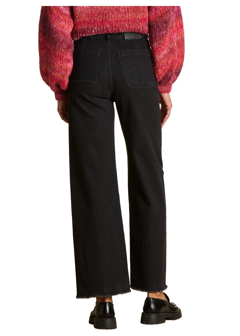 LA FEE MARABOUTEE Jeans Donna Boot-Cut Denim Nero Vita Alta RENO-E