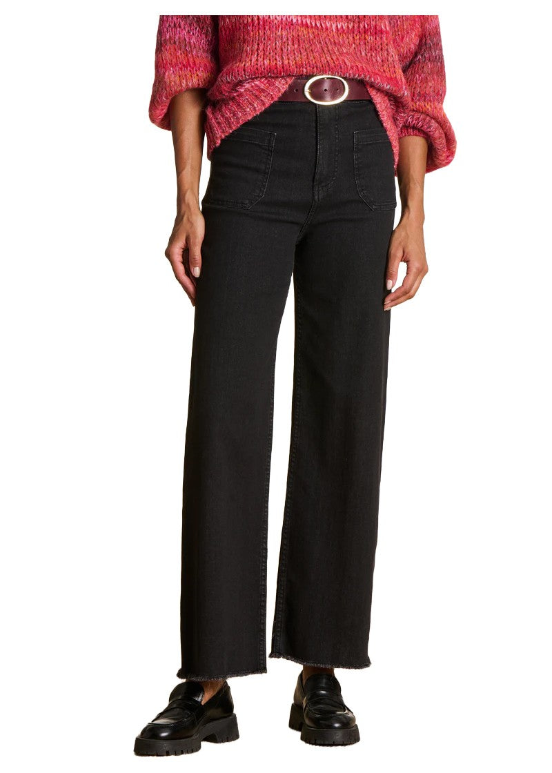 LA FEE MARABOUTEE Jeans Donna Boot-Cut Denim Nero Vita Alta RENO-E